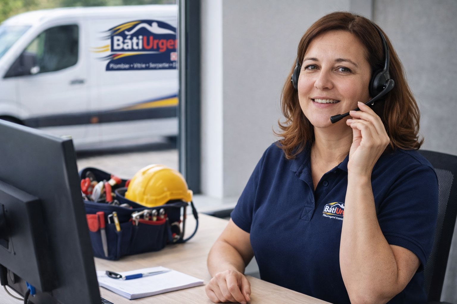 Contact BatiUrgence : conseillère au téléphone pour une demande de dépannage à domicile